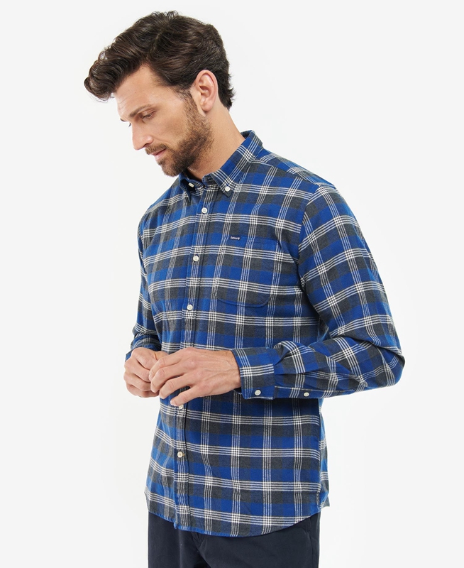 Camisas Barbour Brockwell Tailored Fit Hombre Azules | 521049-EID