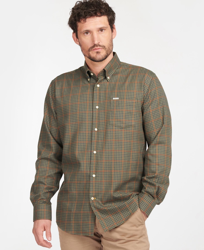 Camisas Barbour Hemd Henderson Thermo Weave Hombre Verde Oliva | 780421-QCI