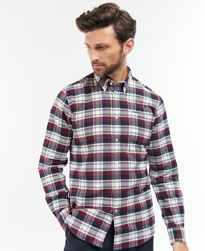 Camisas Barbour Stonewell Tailored Fit Hombre Rosas | 138542-ZXC