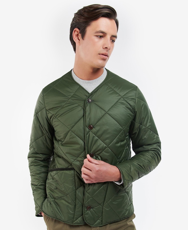 Chaqueta Acolchada Barbour Liddesdale Cardigan Hombre Verde Oliva | 410962-CUX