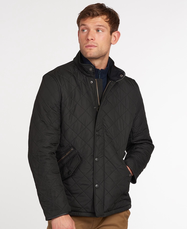 Chaqueta Acolchada Barbour Powell Hombre Negras | 827645-AWN