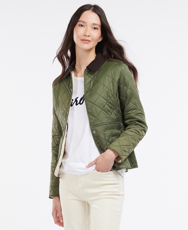 Chaqueta Acolchada Barbour Steppjacke Deveron Polarquilt Mujer Verde | 823740-LHC