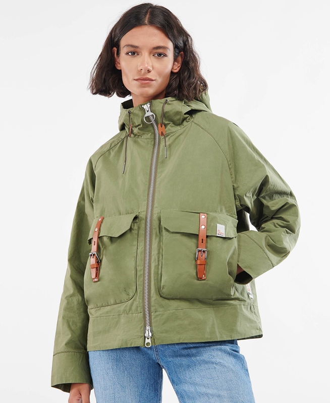 Chaquetas Casuales Barbour x Ally Capellino Tip Mujer Verde | 061472-WTZ