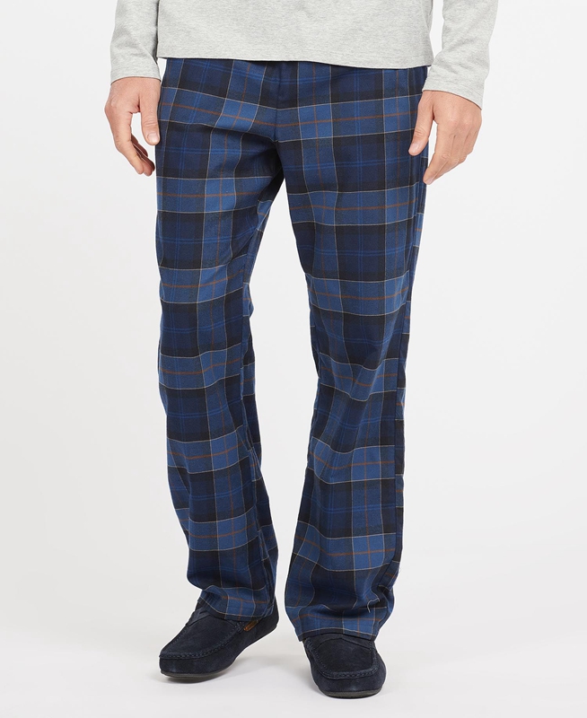 Pantalones Barbour Hose Glenn Tartan Hombre Azul Marino | 931650-VUI