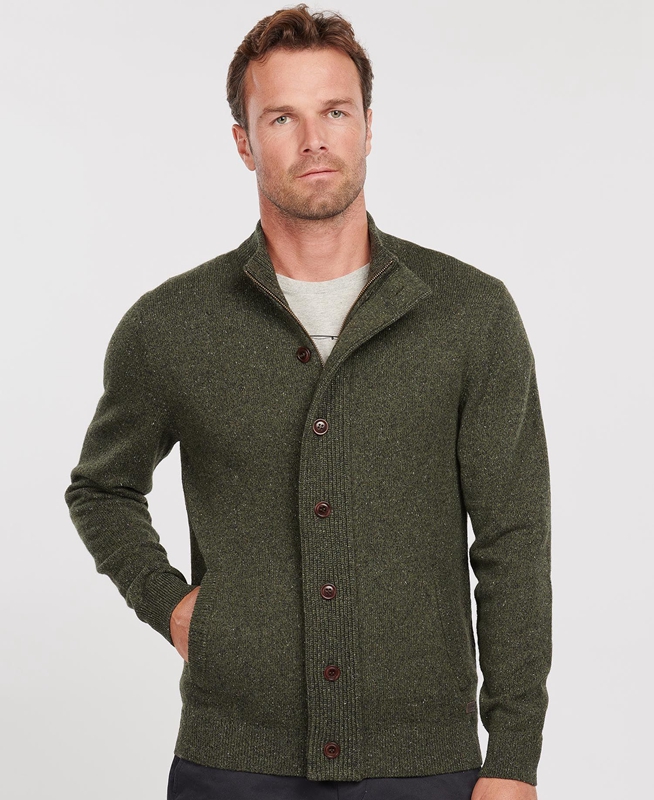 Suéteres Barbour Essential Cardigan Tisbury Zip Through Hombre Verde | 138256-DYP