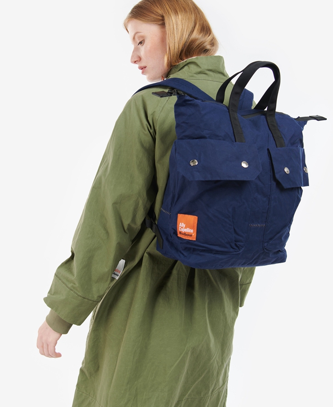 Bolsas Barbour x Ally Capellino Ben Backpack Hombre Azul Marino | 157623-XWJ