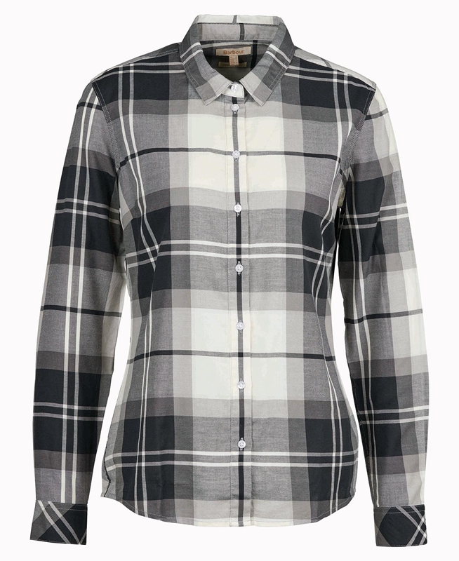 Camisas Barbour Bredon Mujer Negras Gris | 743169-QNI