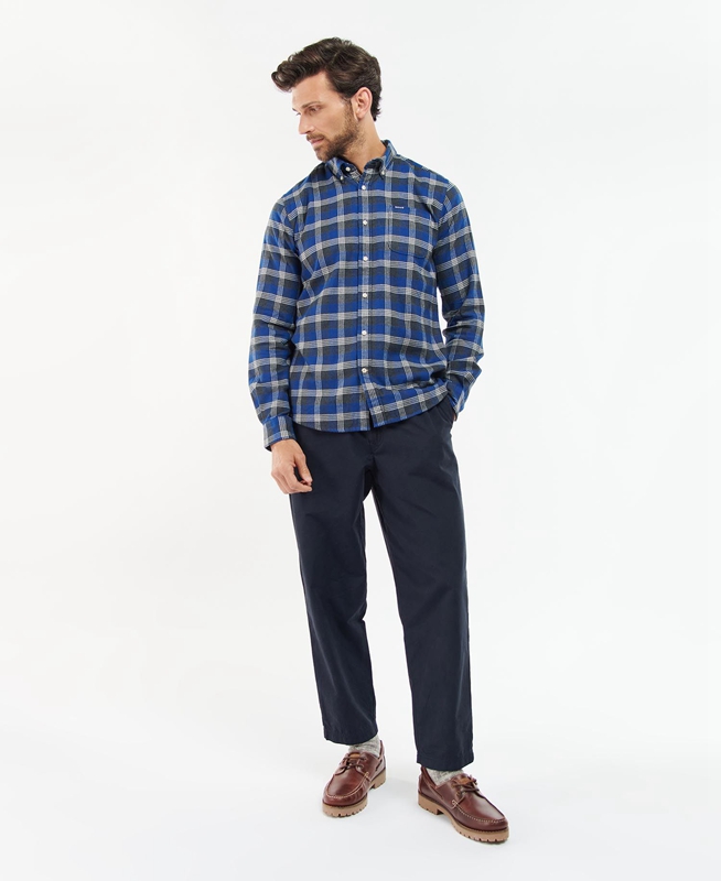 Camisas Barbour Brockwell Tailored Fit Hombre Azules | 521049-EID