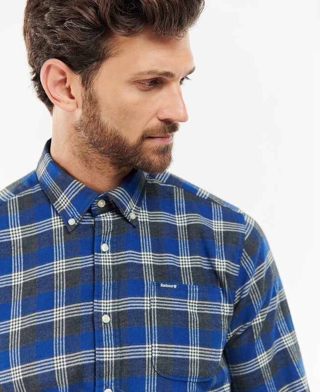 Camisas Barbour Brockwell Tailored Fit Hombre Azules | 521049-EID