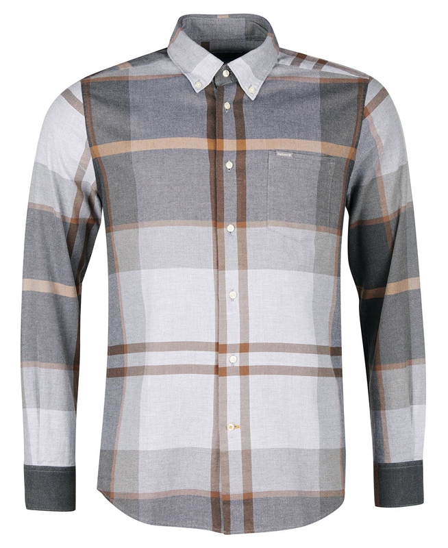 Camisas Barbour Dunoon Taillored Hombre Gris | 869230-RXF