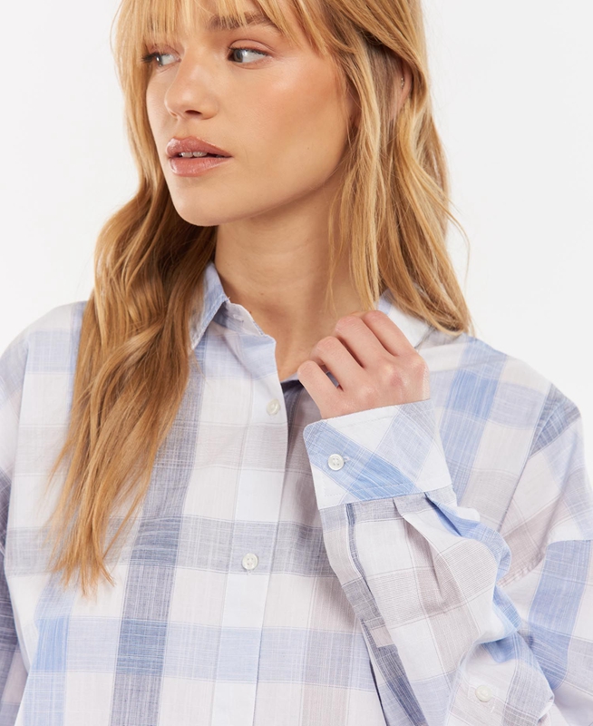 Camisas Barbour Explorer Lara Mujer Azules | 537908-PAJ