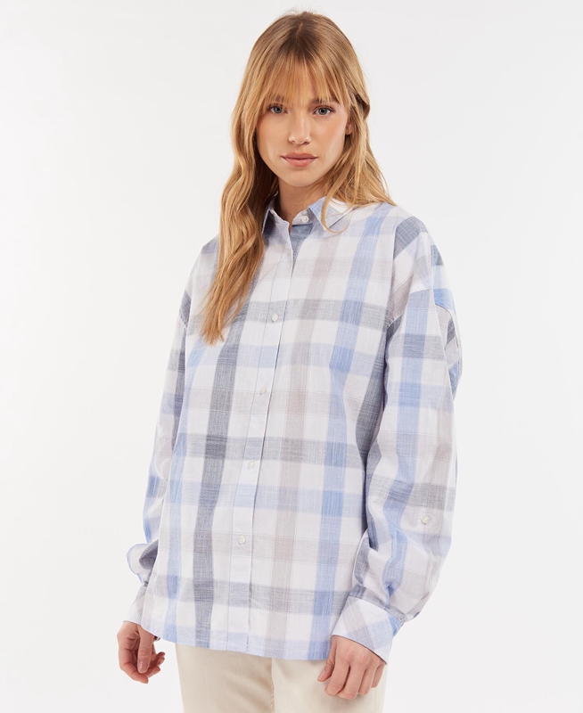 Camisas Barbour Explorer Lara Mujer Azules | 537908-PAJ