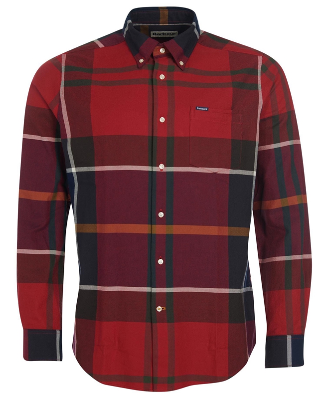 Camisas Barbour Hemd Dunoon Taillored Hombre Rojas | 673410-QGC