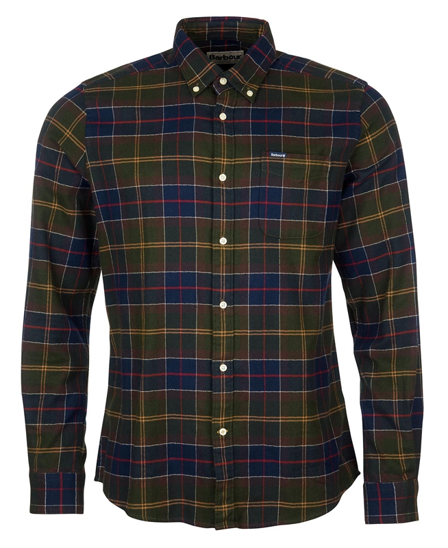 Camisas Barbour Hemd Kyeloch Tailored Hombre Verde Oliva | 072186-ZSB