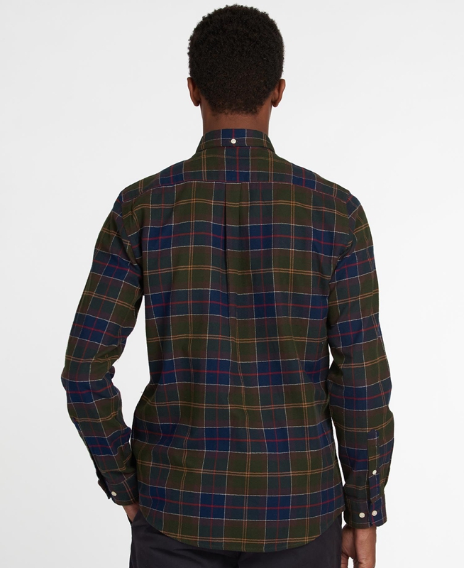 Camisas Barbour Hemd Kyeloch Tailored Hombre Verde Oliva | 072186-ZSB