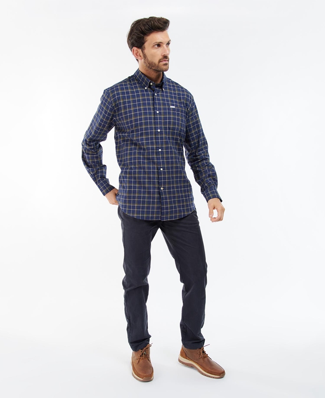 Camisas Barbour Pelton Regular Hombre Azul Marino | 571063-OHN