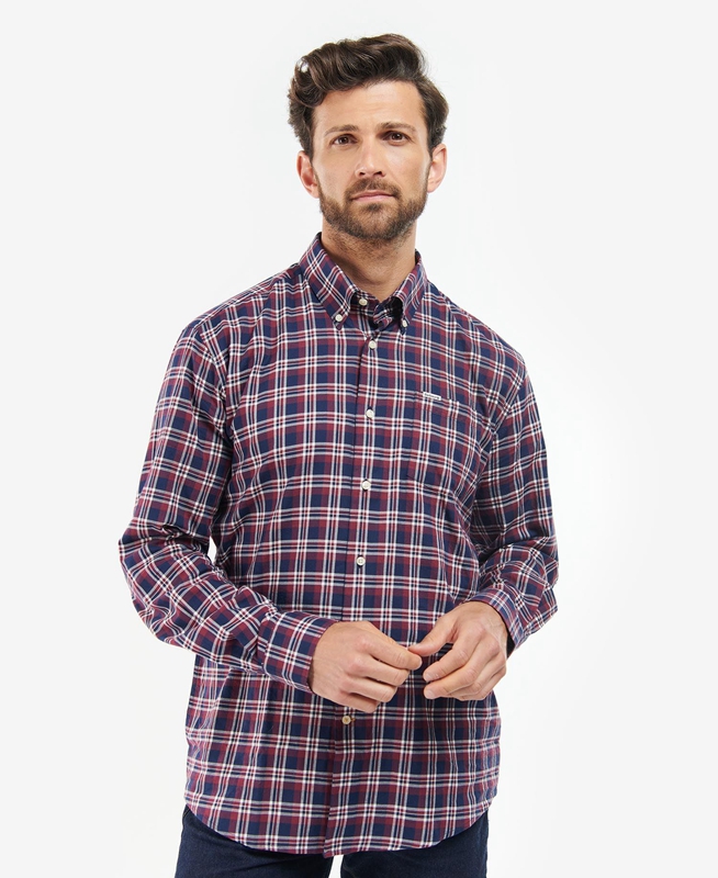 Camisas Barbour Turville Regular Fit Hombre Azules | 179638-ZFQ