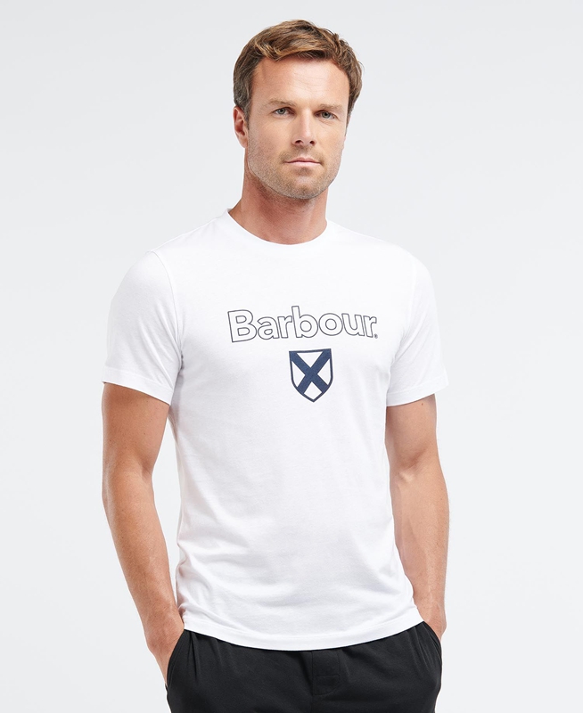 Camiseta Barbour Cameron Hombre Blancas | 765493-WFY