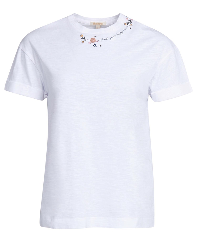 Camiseta Barbour Cranmoor Mujer Blancas | 986251-CQK