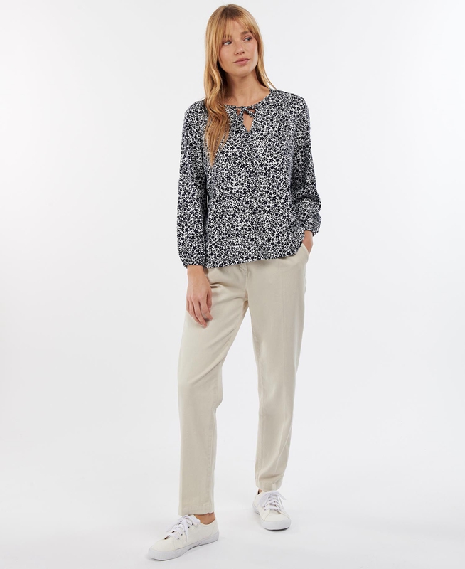 Camiseta Barbour Seaholly Top Mujer Blancas | 845312-EYZ