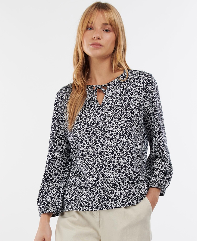 Camiseta Barbour Seaholly Top Mujer Blancas | 845312-EYZ