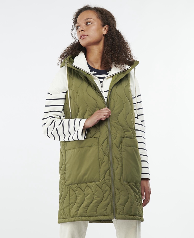 Chalecos Barbour Guilden Mujer Verde | 562940-GHR