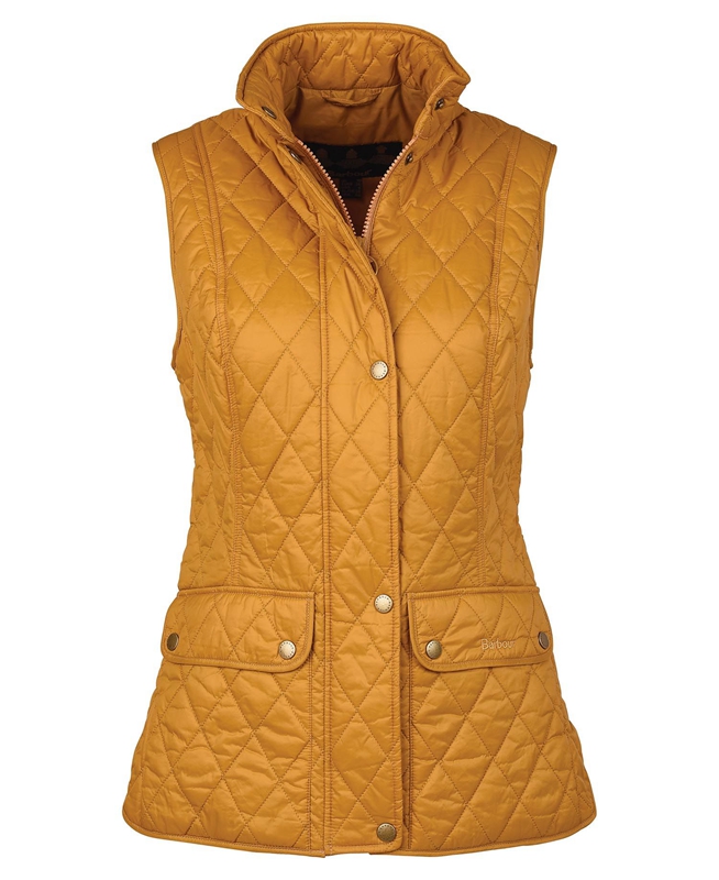 Chalecos Barbour Otterburn Mujer Amarillo | 379840-BJQ