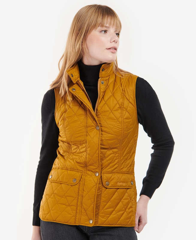 Chalecos Barbour Otterburn Mujer Amarillo | 379840-BJQ