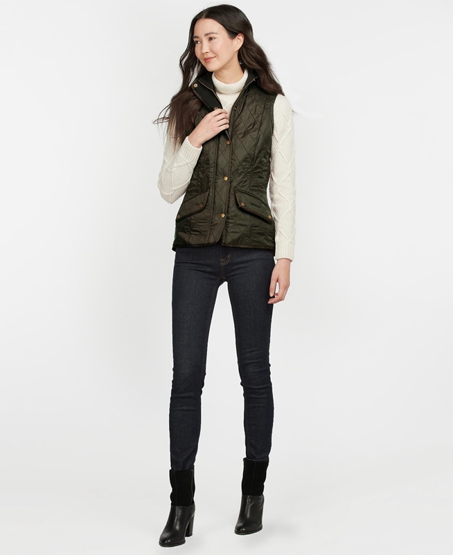 Chalecos Barbour Weste Cavalry Mujer Verde | 217896-TAO