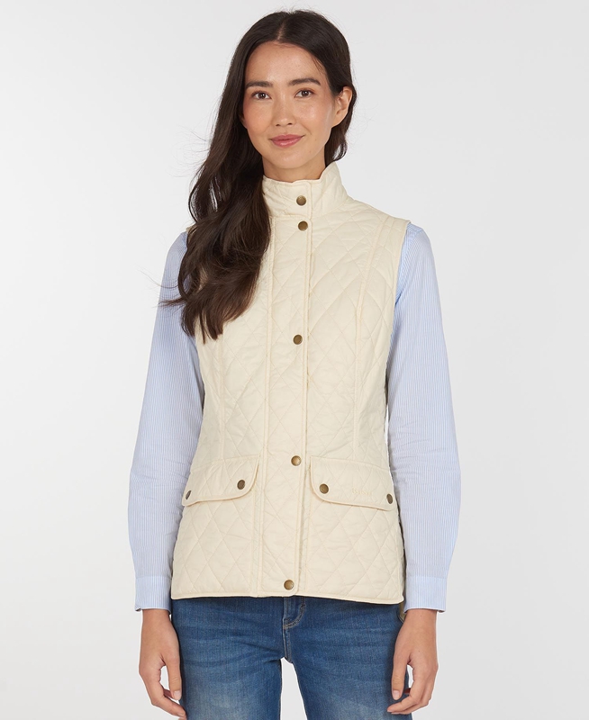 Chalecos Barbour Weste Otterburn Mujer Creme | 167942-DMF