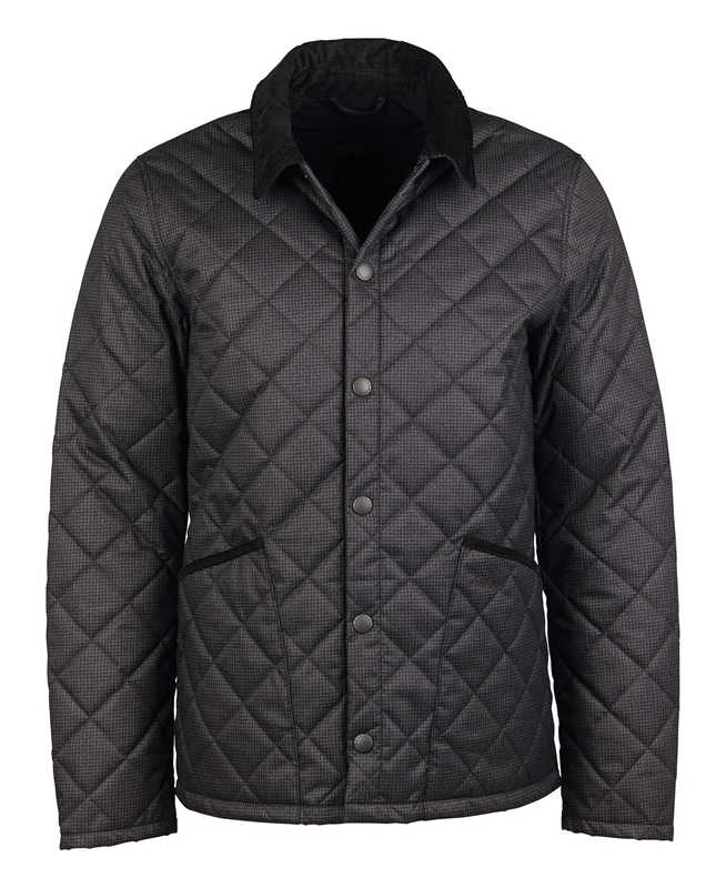 Chaqueta Acolchada Barbour Checked Heron Hombre Negras | 896501-GYF