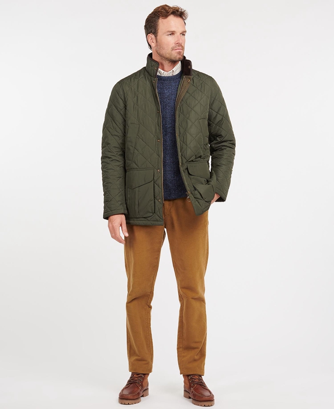 Chaqueta Acolchada Barbour Devon Hombre Verde | 218043-FTQ