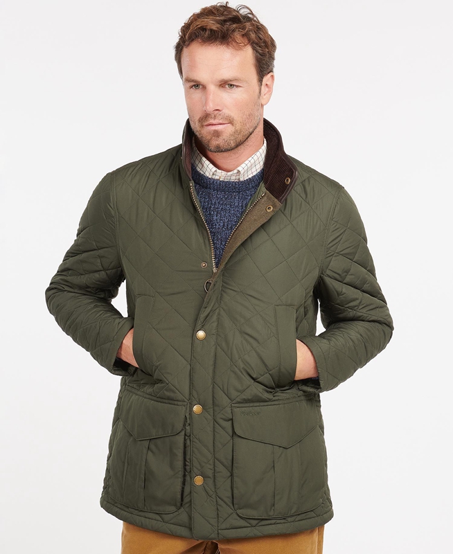 Chaqueta Acolchada Barbour Devon Hombre Verde | 218043-FTQ