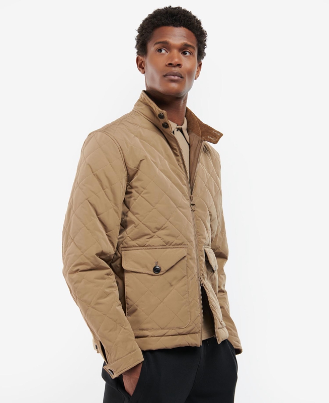 Chaqueta Acolchada Barbour Hitchen Hombre Beige | 327410-ITP