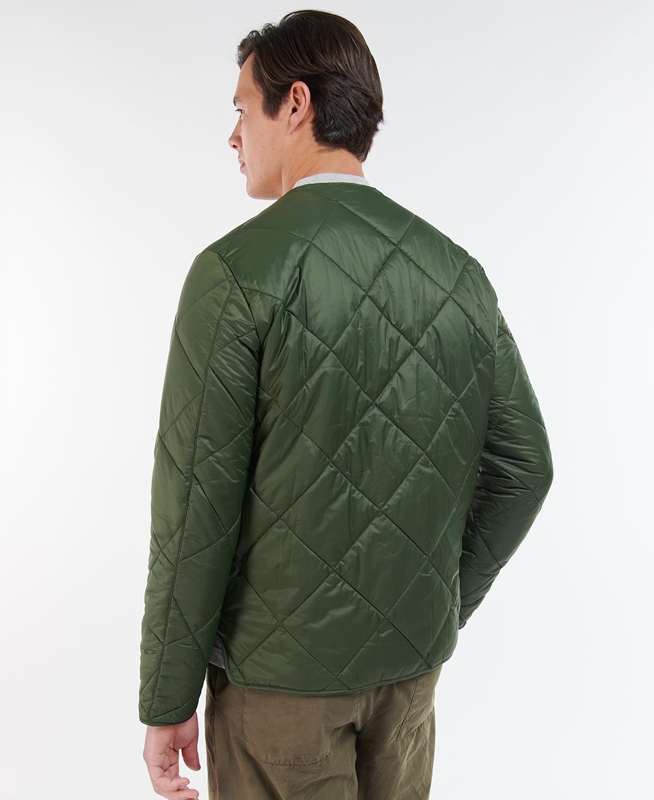 Chaqueta Acolchada Barbour Liddesdale Cardigan Hombre Verde Oliva | 410962-CUX