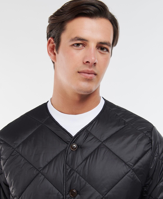 Chaqueta Acolchada Barbour Liddesdale Cardigan Hombre Negras | 948365-HIU