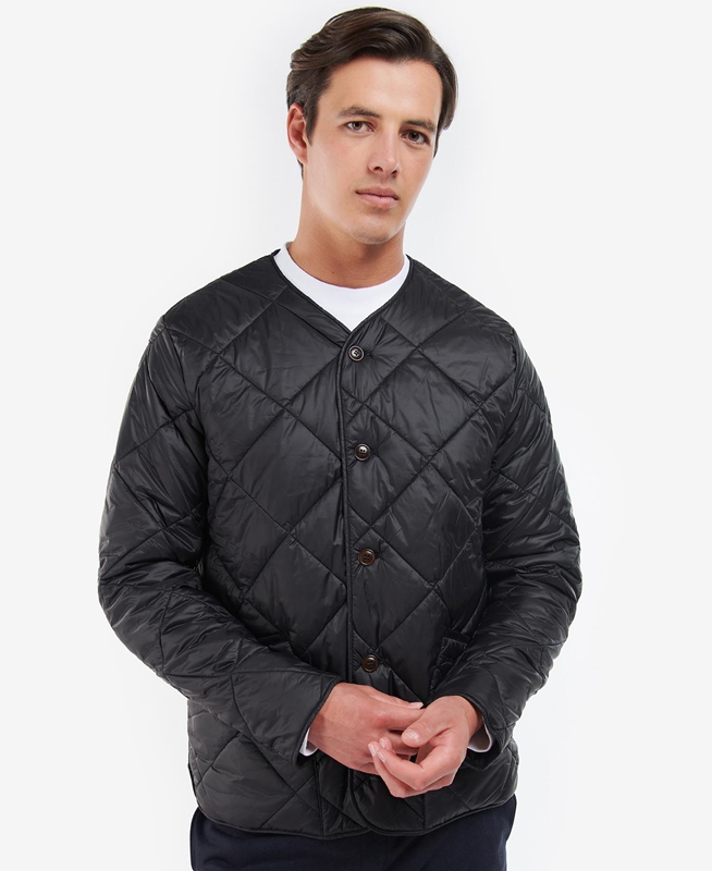 Chaqueta Acolchada Barbour Liddesdale Cardigan Hombre Negras | 948365-HIU