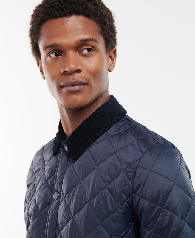 Chaqueta Acolchada Barbour Long Liddesdale Hombre Azul Marino | 498701-DPL