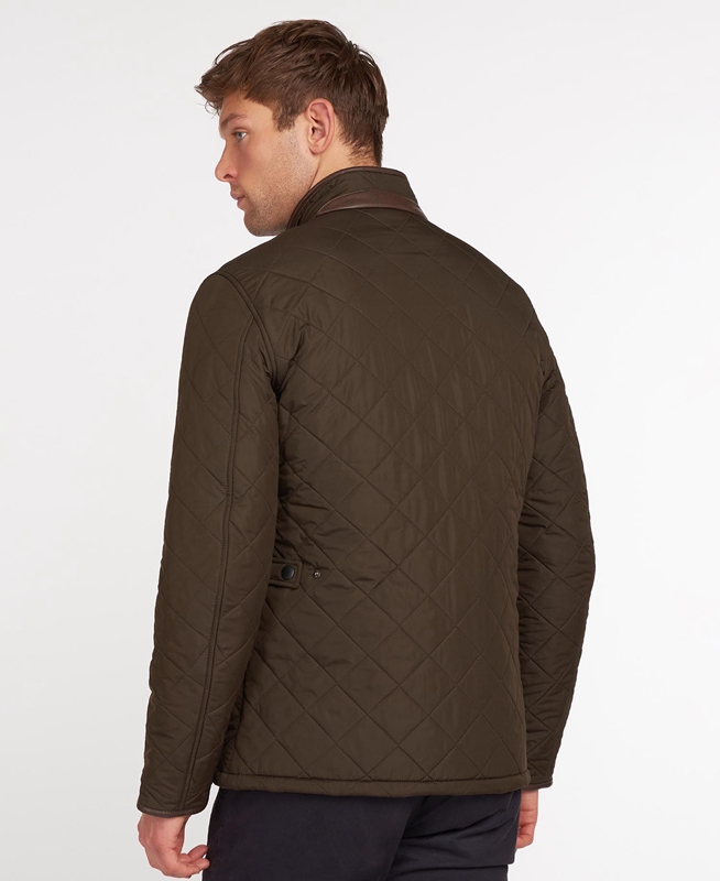 Chaqueta Acolchada Barbour Powell Hombre Verde Oliva | 185092-GLW