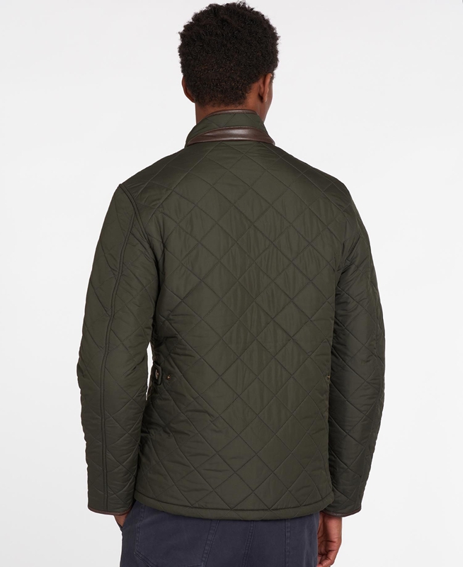 Chaqueta Acolchada Barbour Powell Hombre Verde Oliva | 327801-UAW