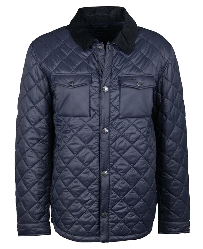 Chaqueta Acolchada Barbour Shirt Hombre Azul Marino | 107432-MKN