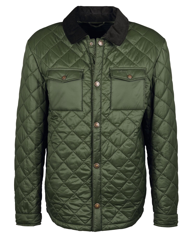 Chaqueta Acolchada Barbour Shirt Hombre Verde | 681720-QWB