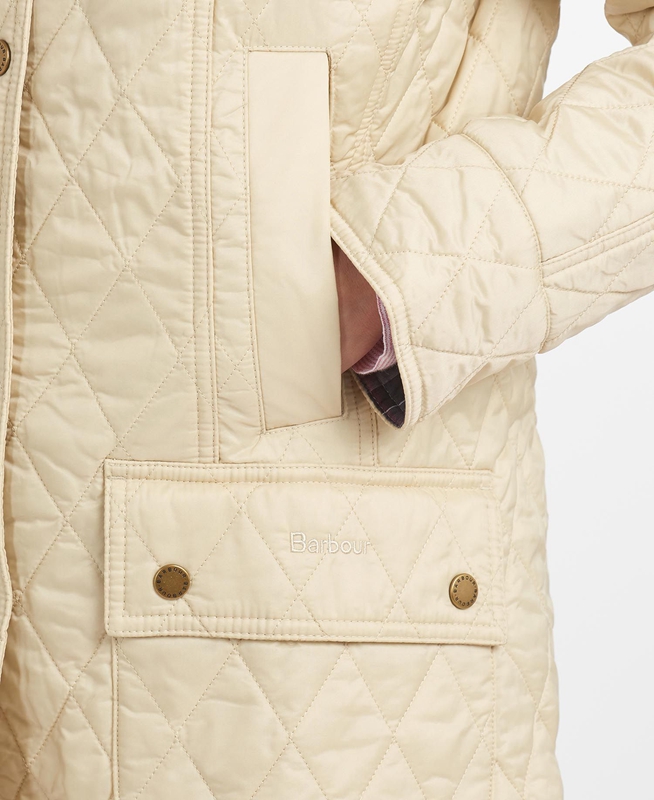 Chaqueta Acolchada Barbour Summer Beadnell Mujer Creme | 507921-SXI