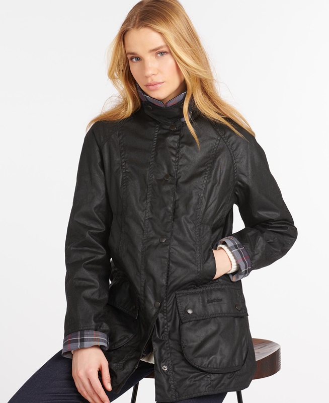 Chaqueta Encerada Barbour Beadnell® Mujer Negras | 310487-PZR