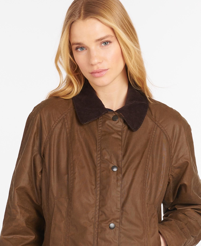 Chaqueta Encerada Barbour Beadnell® Mujer Marrones | 601279-KMR