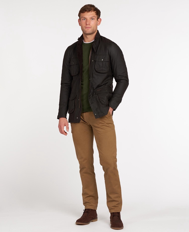 Chaqueta Encerada Barbour Corbridge Hombre Negras | 052738-LEW