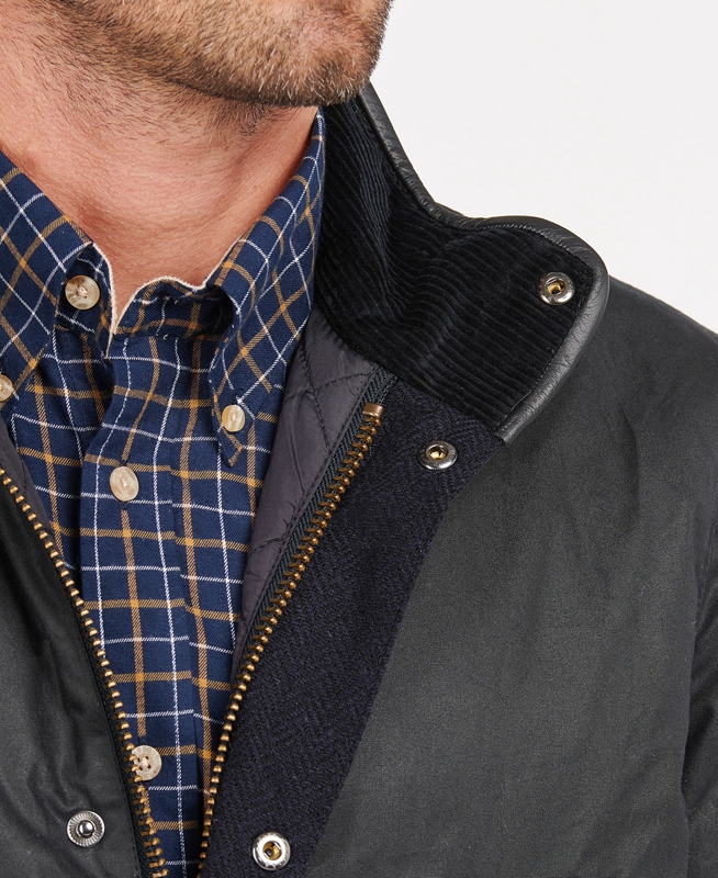 Chaqueta Encerada Barbour Hereford Hombre Azules | 194263-ZSX