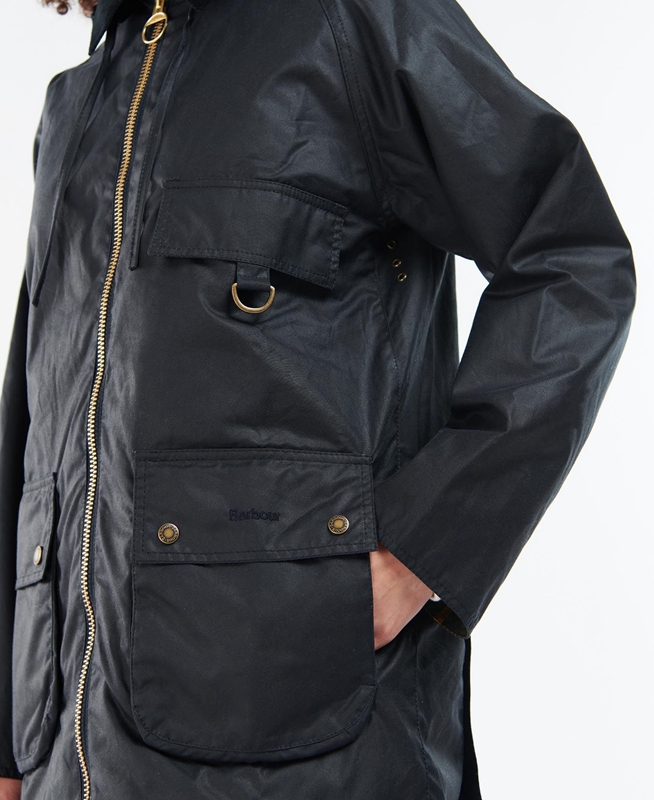 Chaqueta Encerada Barbour Highclere Mujer Negras | 362497-YIN