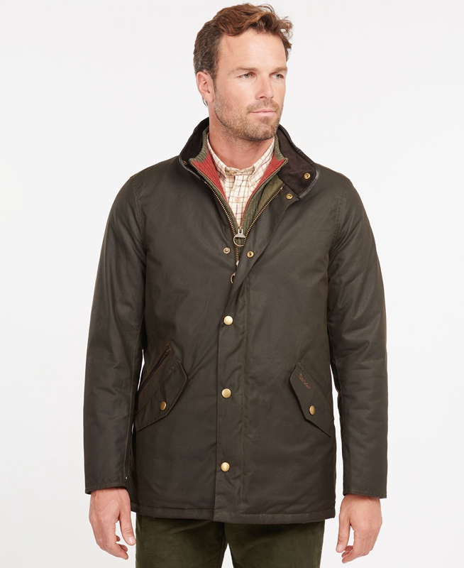 Chaqueta Encerada Barbour Prestbury Hombre Verde Oliva | 435907-FAC