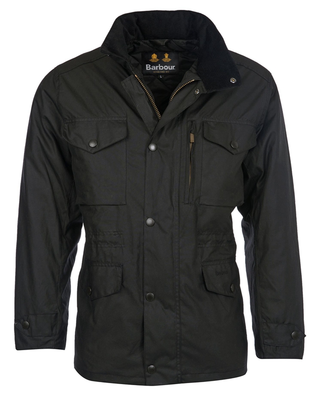 Chaqueta Encerada Barbour Sapper Hombre Negras | 584362-ZVE